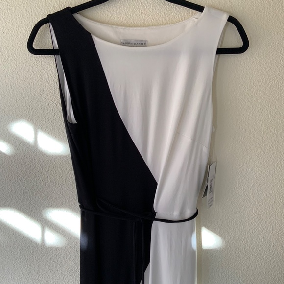 NEW! Sandra Darren Maxi Dress Black and White Size Small - Picture 2 of 10